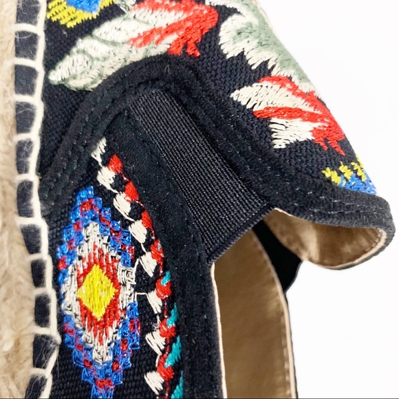 Johnny Was Boho Floral Embroidered Catopsia Jute Trimmed Slip On Espadrille Shoe - Picture 8 of 12